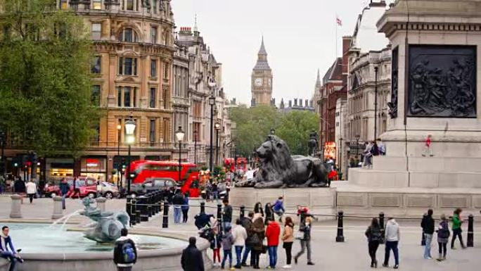 英国伦敦的大本钟和特拉法加广场
