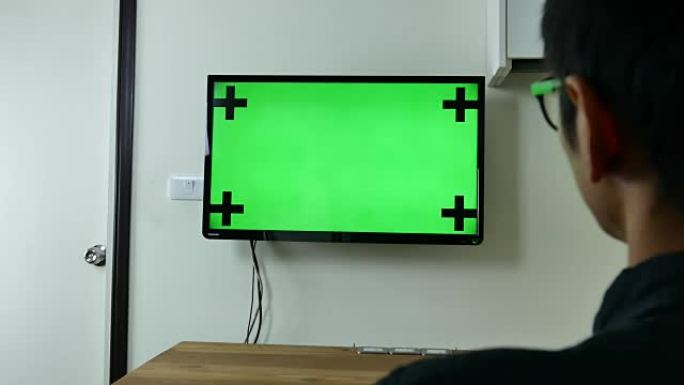 客厅的绿屏电视电视抠像屏幕抠像绿屏