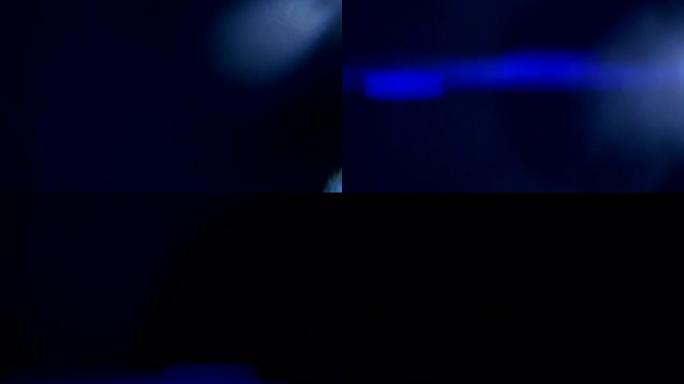 变形镜头的镜头耀斑，在黑暗中拍摄
