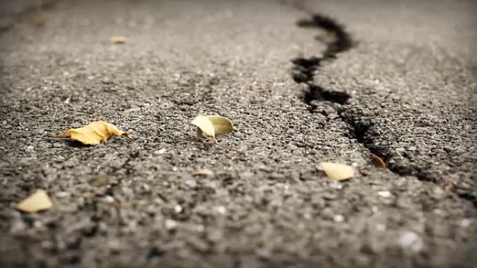 高清多莉: 道路裂缝、破碎沥青。