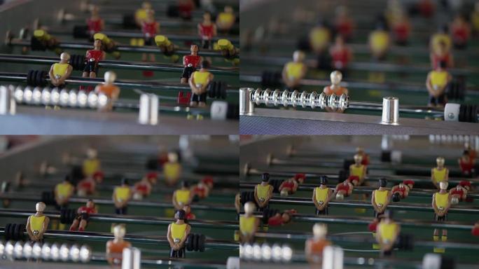 特写桌面足球慢动作4K