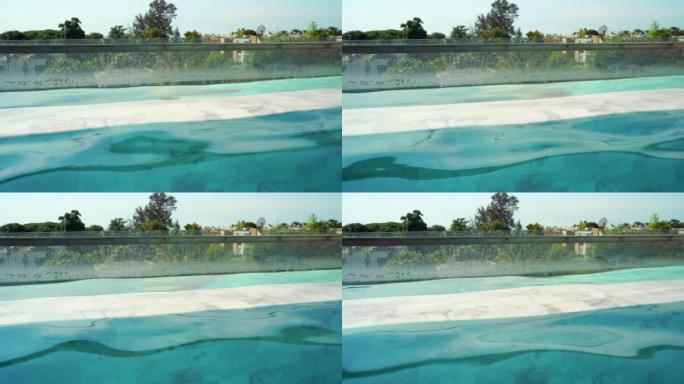 4k镜头游泳池别墅。