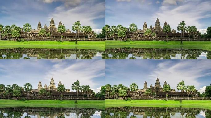 延时-柬埔寨吴哥窟的金色日出