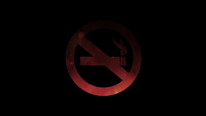 红色热烟上禁止吸烟标志