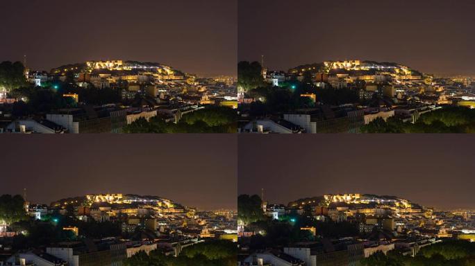 葡萄牙，里斯本，圣乔治堡的夜晚时光