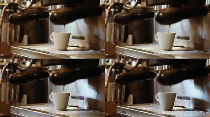 咖啡是在浓缩咖啡机上制作的