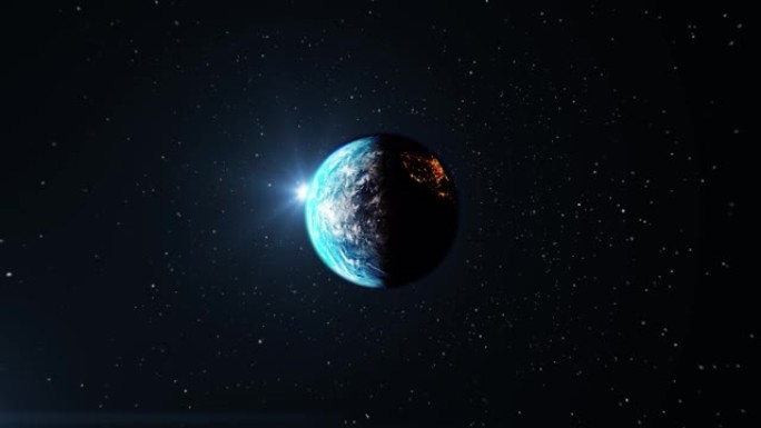 地球旋转日食动画上的空间视图
