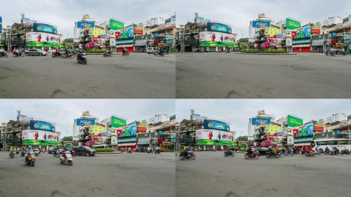 越南胡志明市的交通时间流逝
