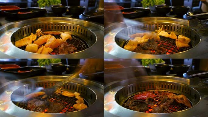 延时4K，日本餐厅的日式烧烤。