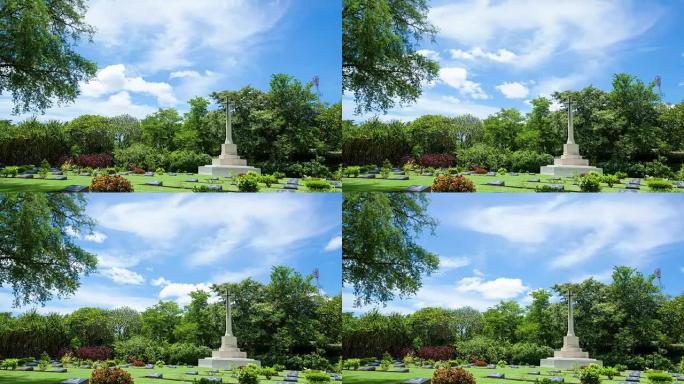 4k延时: 白天穿过公墓