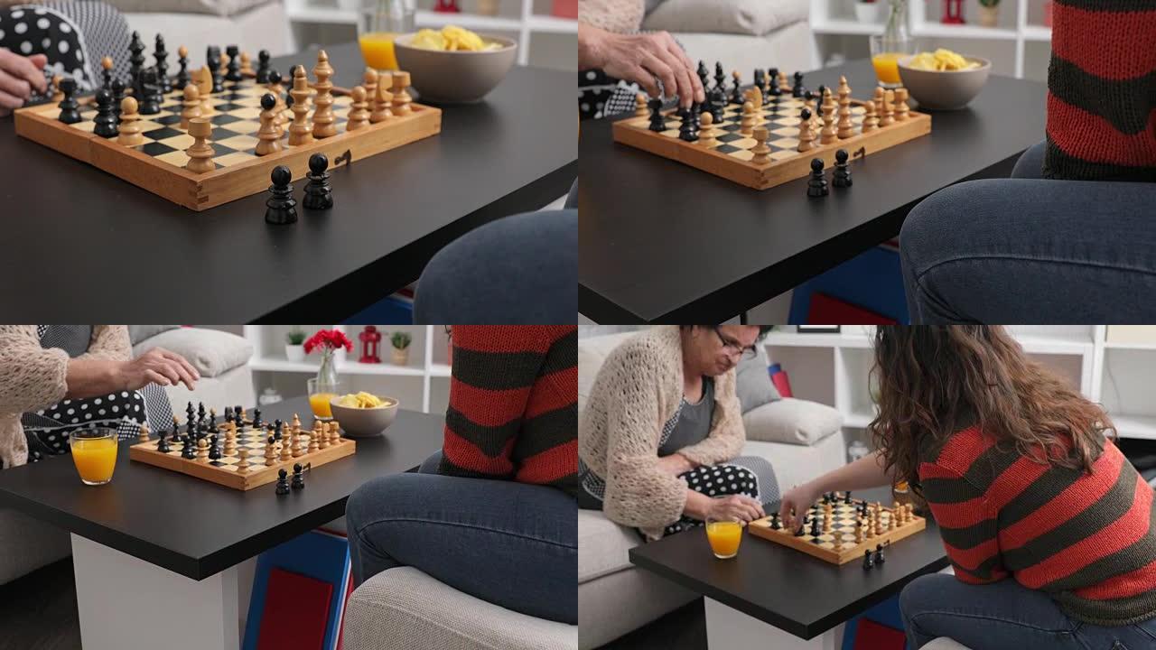 教她的孙女国际象棋的基础知识