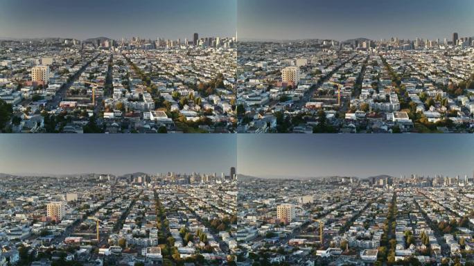 从任务空中俯瞰旧金山的城市景观