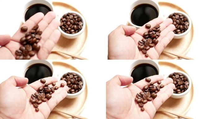 咖啡豆的镜头咖啡豆