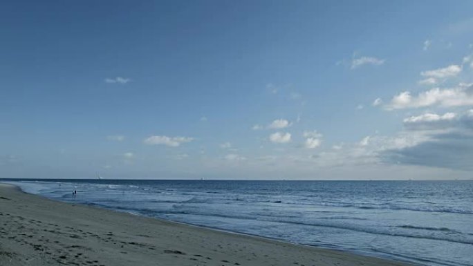 美国海滩、大海、沙滩、天空。美国