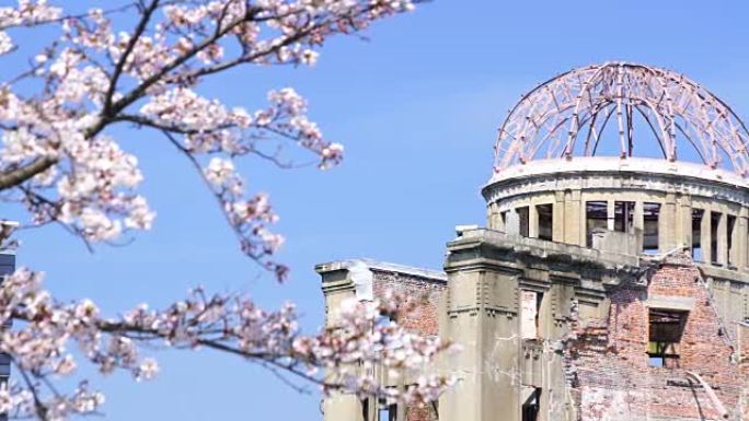 日本广岛的原子弹圆顶视图