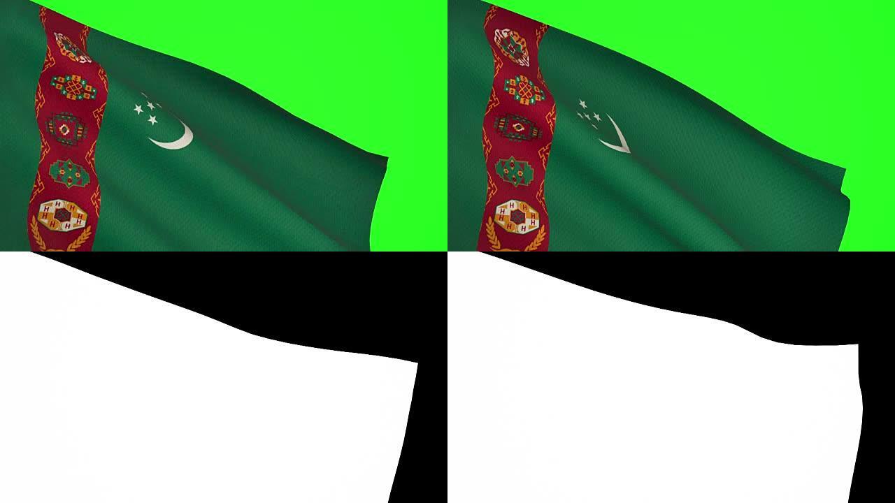 土库曼斯坦国旗亮哑