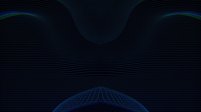 【4K时尚背景】蓝绿曲线光线抽象简约线条