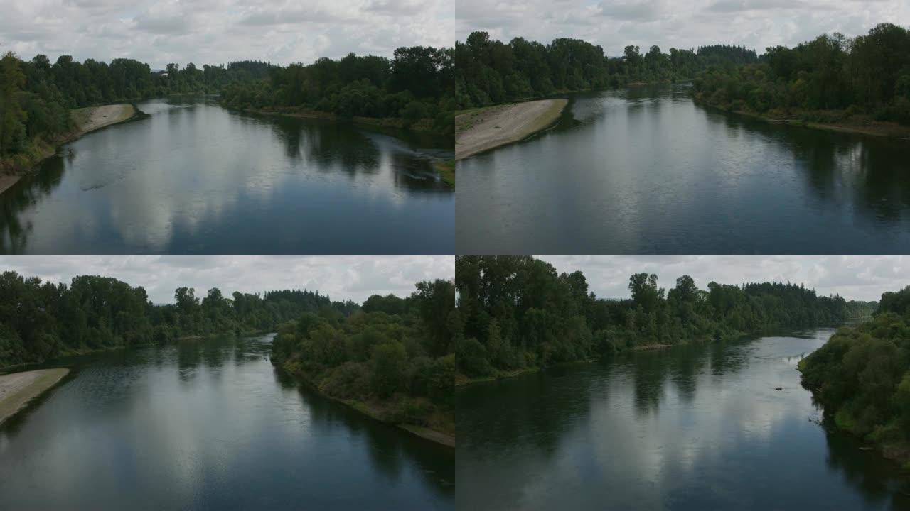 纽伯格,威拉米特河的鸟瞰图。