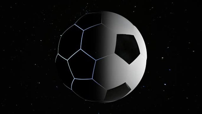 足球在明星背景上滚动
