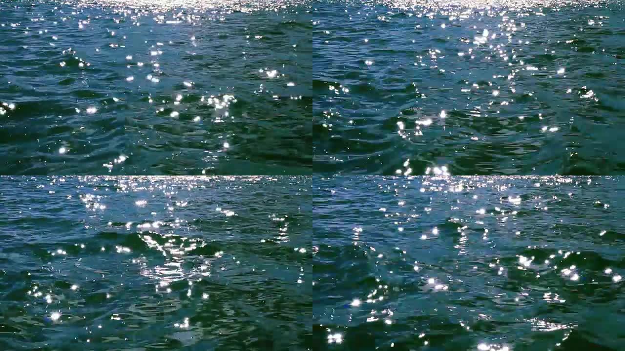 水面上的闪光波光粼粼湖水湖面夏季下午