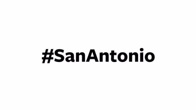 一个人在他们的电脑屏幕上输入 “# SanAntonio”