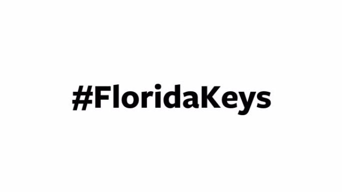 一个人在他们的电脑屏幕上输入 “# FloridaKeys”