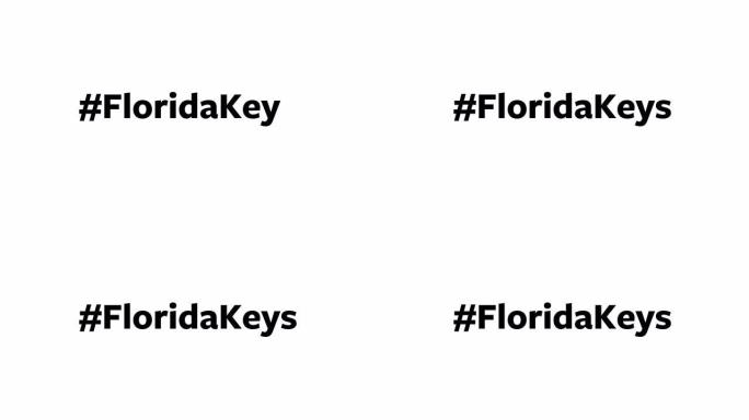 一个人在他们的电脑屏幕上输入 “# FloridaKeys”