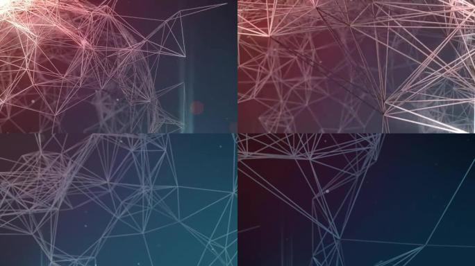 连接结构。Plexus 3d动画抽象背景