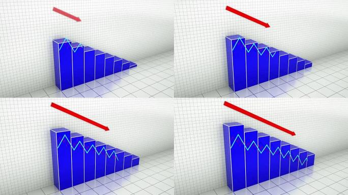 下降图箭头往下柱状图
