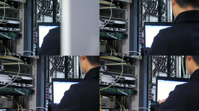 IT工程师正在数据中心工作