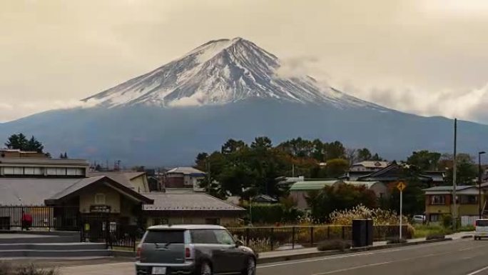 河口湖富士山的4k时间流逝。