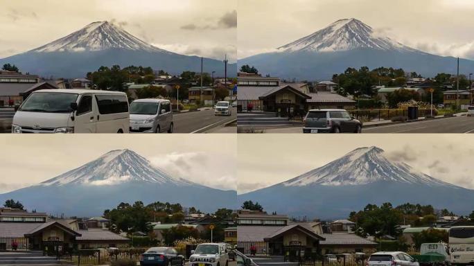 河口湖富士山的4k时间流逝。