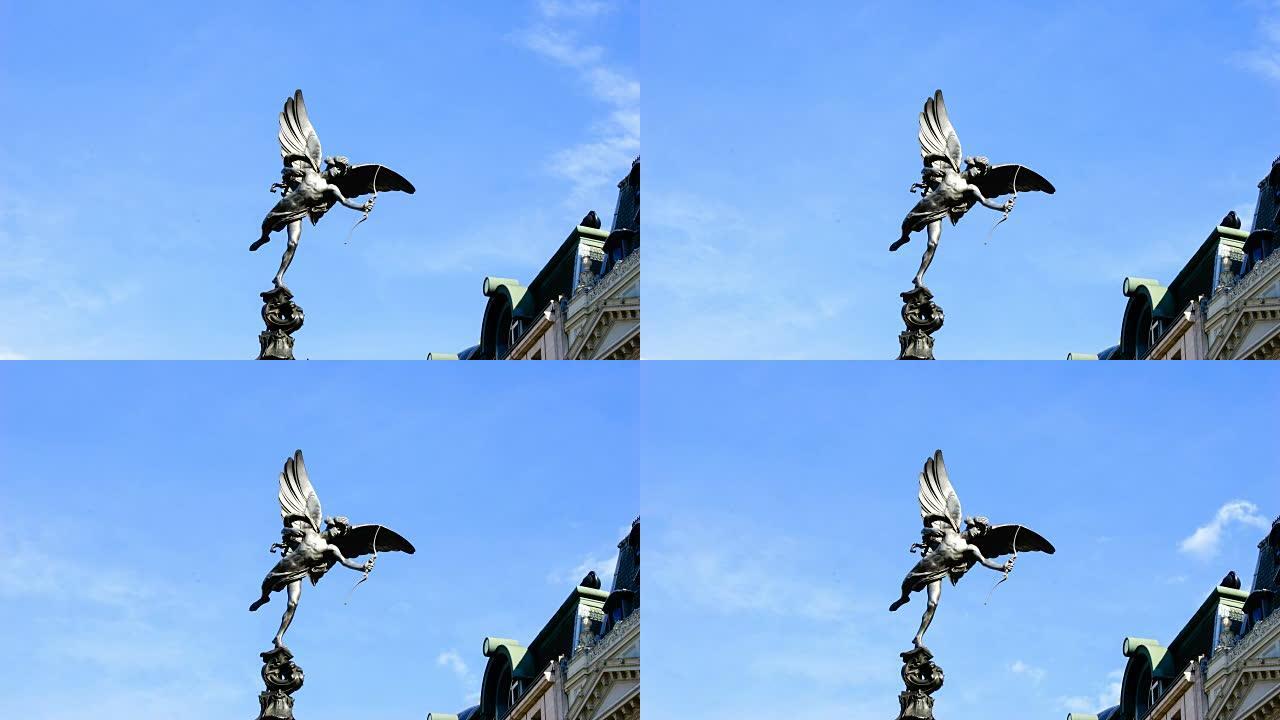 皮卡迪利广场的爱神雕像延时