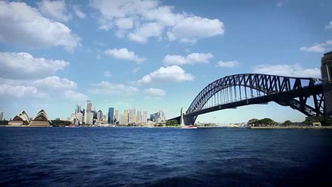 澳大利亚悉尼城市延时跨江大桥地标建筑