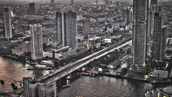 曼谷市的河流景观