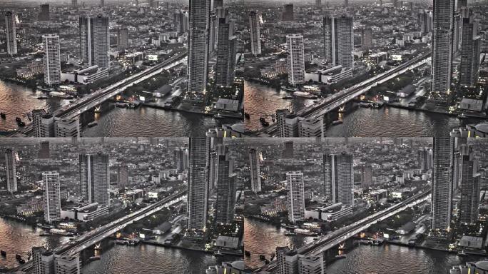 曼谷市的河流景观