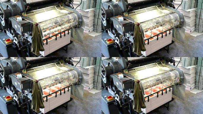 延时-老式印刷机印刷厂工艺过程印刷品视频