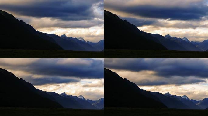 新西兰马西森湖福克斯冰川镇南部阿尔卑斯山山谷美丽的风景