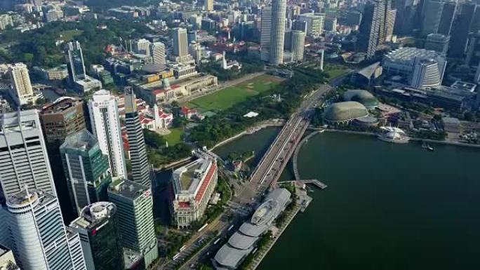 新加坡市中心的4k空中场景