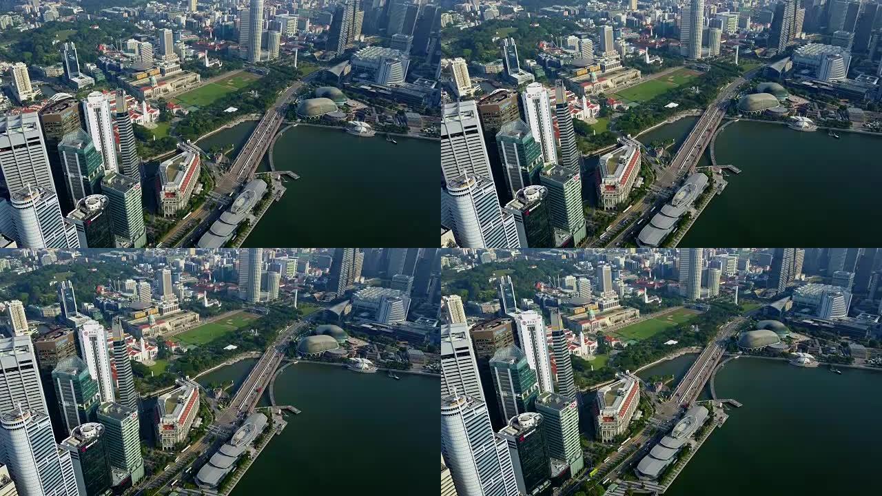 新加坡市中心的4k空中场景