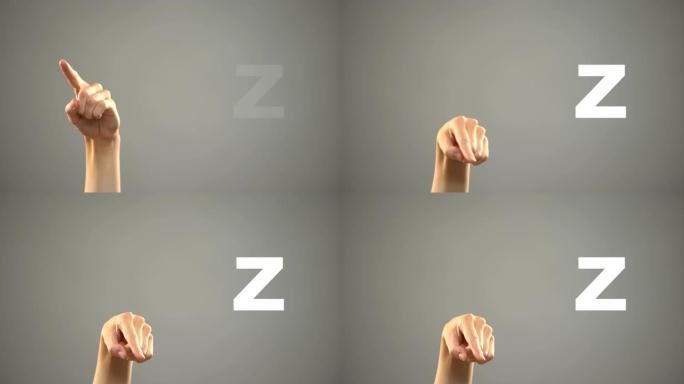手语中的字母Z，背景，聋人交流，课程
