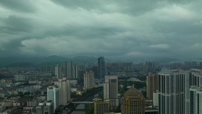 广东中山市暴风雨前后延时