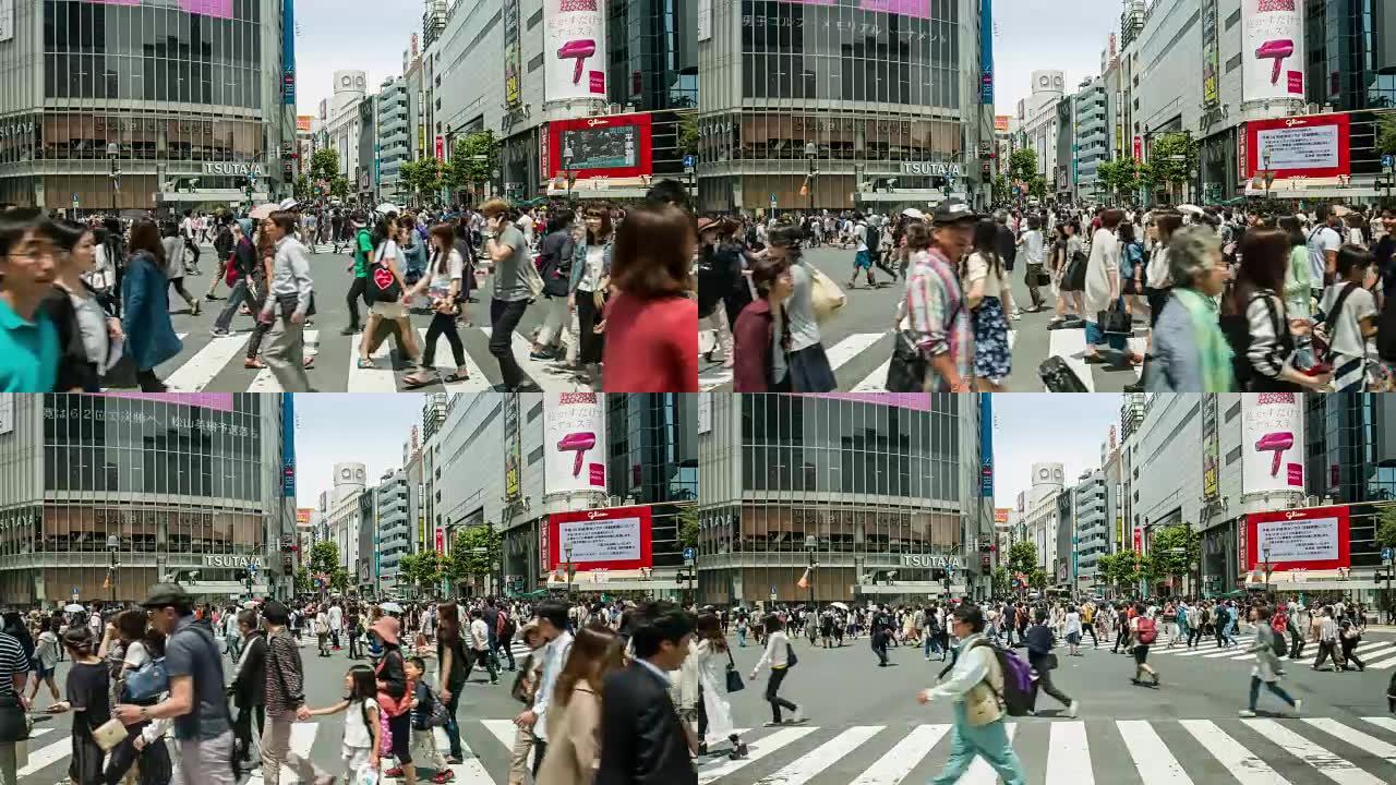 东京涩谷穿越的实时视频