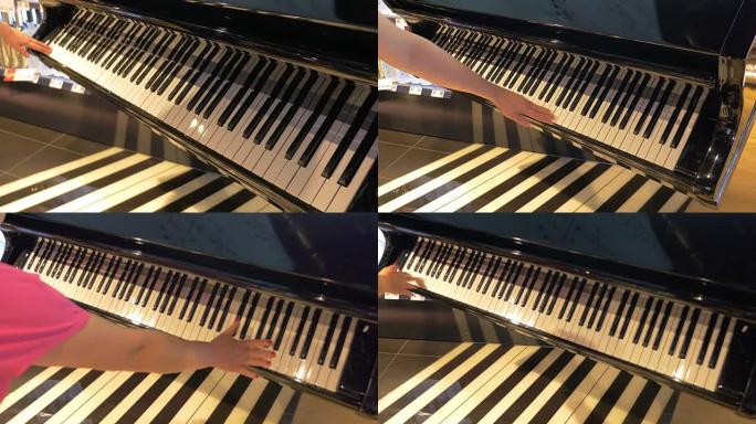 在4k中滑动钢琴琴键的四个视频