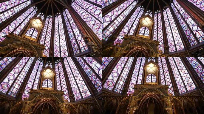 巴黎的圣小教堂仰望仰拍仰视