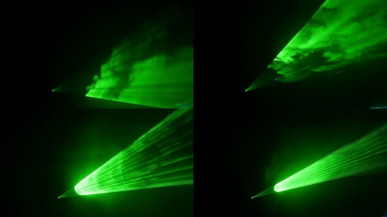 4k绿色激光表演视频