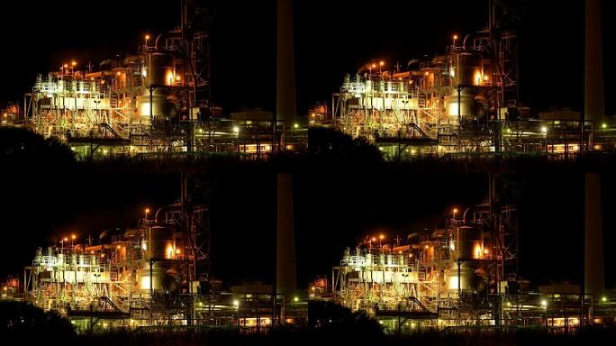 西澳大利亚州夜间的镍精炼厂