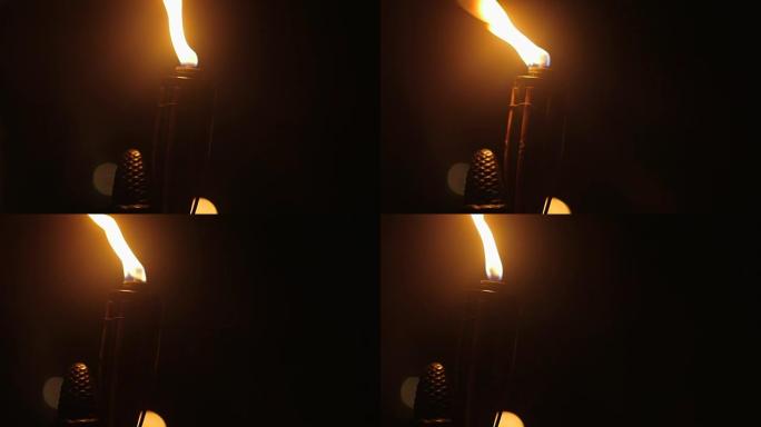 燃烧的火炬，火，光。