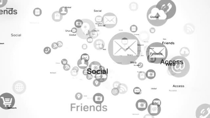 社交网络和媒体-黑白