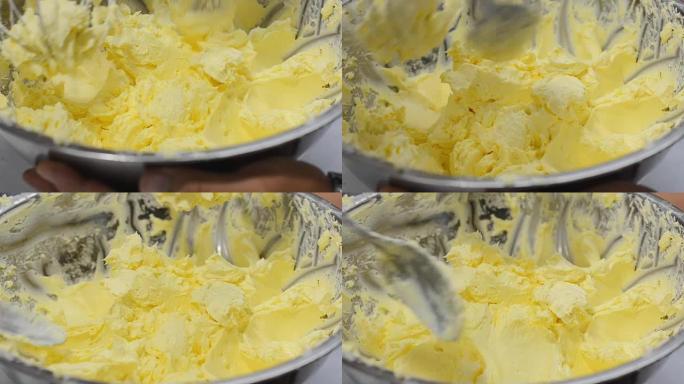 淘: 开始揉制黄油以制作蛋糕